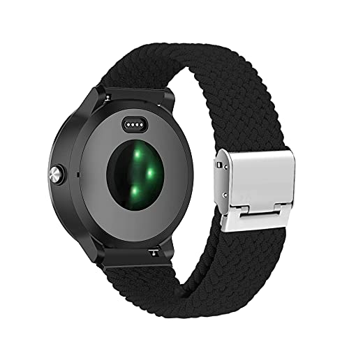 Niboow 20mm Correa Compatible con Garmin Vivoactive 3 Music, Elástica Correa Trenzada para Garmin Vivoactive 3/Garmin Venu/Garmin Vivomove 3/Vivomove HR/GarminMove Luxe/Garmin Forerunner 245-Negro