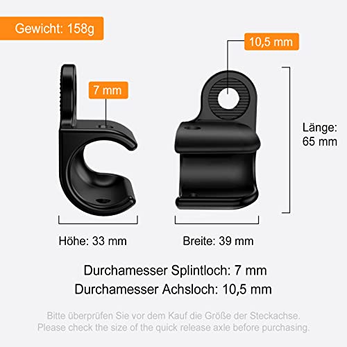 NICEDACK Enganche para Remolque de Bicicleta Thule Chariot, Enganche para Remolque Thule, Enganche para Bicicleta para niños Thule Chariot, Enganche para Bicicleta para Remolque (Negra 2 Piezas)