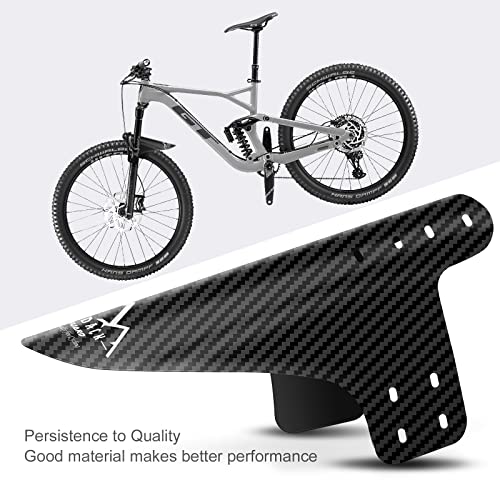 NICEDACK Guardabarros MTB, Guardabarros Bicicleta Montaña, MTB Mudguard Delantero y Trasero Compatible se Adapta a 20" 22" 26" 27,5" 29 Pulgadas de Bici y Bicicleta Fat (Negro+Logo plateado(1pc))