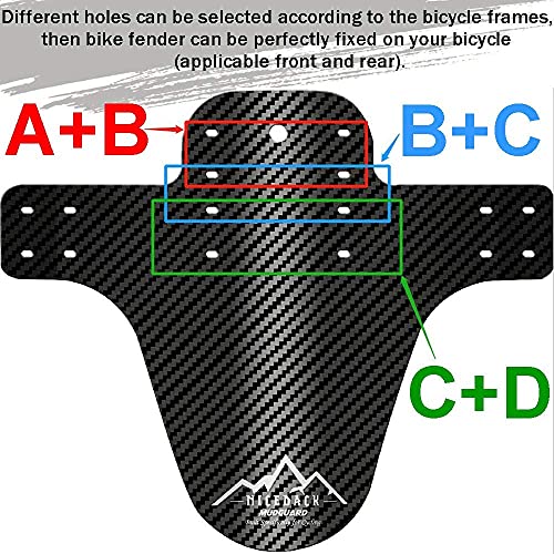 NICEDACK Guardabarros MTB, Guardabarros Bicicleta Montaña, MTB Mudguard Delantero y Trasero Compatible se Adapta a 20" 22" 26" 27,5" 29 Pulgadas de Bici y Bicicleta Fat (Negro+Rojo)