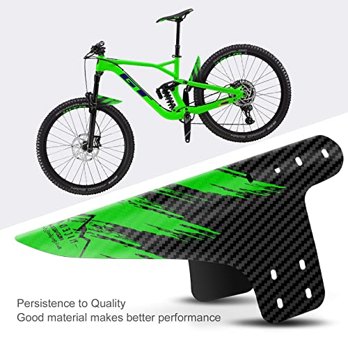 NICEDACK Guardabarros MTB, Guardabarros Bicicleta Montaña, MTB Mudguard Delantero y Trasero Compatible se Adapta a 26" 650B 27,5" 29 Pulgadas de Bici y Bicicleta Fat Mud Guard (Verde)