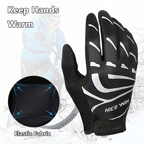 NICEWIN Guantes de Ciclismo Motocicleta Bicicleta de montaña- Bicicleta de Carretera Hombres Mujeres Pantalla táctil Antideslizante Acolchada