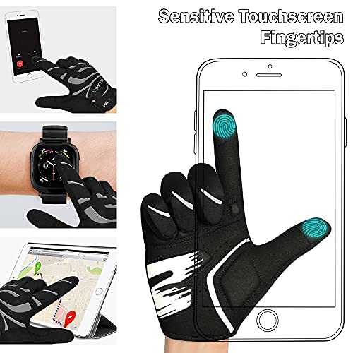 NICEWIN Guantes de Ciclismo Motocicleta Bicicleta de montaña- Bicicleta de Carretera Hombres Mujeres Pantalla táctil Antideslizante Acolchada