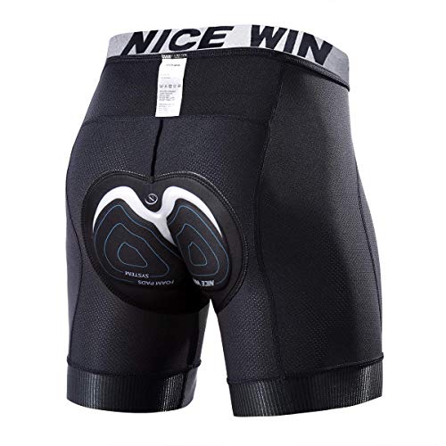 NICEWIN Ropa Interior de Ciclismo para Hombre Pantalones Cortos de compresión Acolchados en 3D MTB Bicicleta Bicicleta Motocicleta