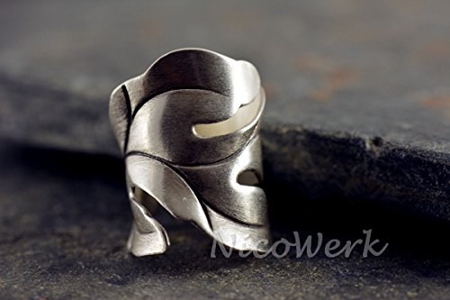 NicoWerk Anillo de plata de ley 925 prémium para mujer, ancho anillo en estilo vintage, diseñado en Alemania, anillo de diseño celta ajustable, paquete de regalo, 190