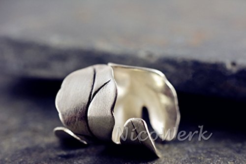 NicoWerk Anillo de plata de ley 925 prémium para mujer, ancho anillo en estilo vintage, diseñado en Alemania, anillo de diseño celta ajustable, paquete de regalo, 190