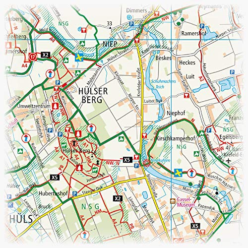 Niederrhein, Krefeld - Moers - Straelen 1 : 50 000 Rad- und Wanderkarte: Mit Ausflugszielen, Einkehr- & Freizeittipps, wetterfest, reißfest, abwischbar, GPS-genau