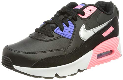 Nike Air MAX 90, Zapatillas para Correr, Black Sunset Pulse Sapphire Metallic Silver, 27.5 EU