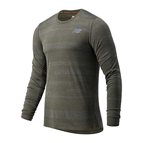 NIKE DF Miler, Camiseta Hombre, Ghost Green/Reflective Silv, M