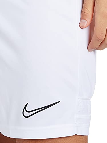 NIKE Dri-FIT Academy Pantalones Cortos De Fútbol, Hombre, Blanco/Blanco/Blanco/Negro, M