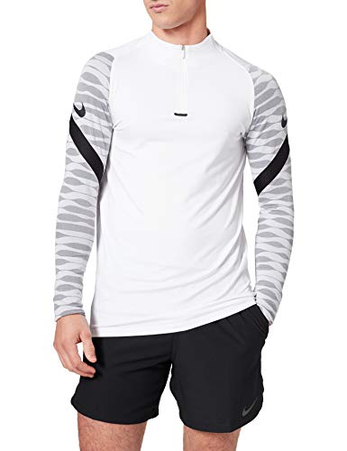 NIKE Dri-FIT Strike Camisetas, Hombre, White/Black/Black/Black, s