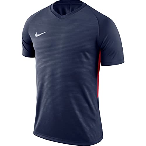 NIKE M NK Dry Tiempo Prem JSY SS T-Shirt, Hombre, Midnight Navy/Midnight Navy/University Red/White, M