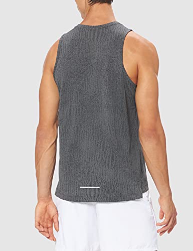 NIKE M Nk Miler Tank Jaquard FF Top/Singlet, Hombre, Black/Iron Grey/Reflective Silv