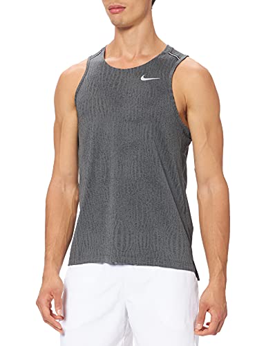 NIKE M Nk Miler Tank Jaquard FF Top/Singlet, Hombre, Black/Iron Grey/Reflective Silv