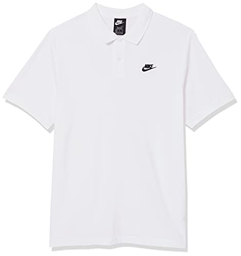 NIKE M NSW CE Polo Matchup Pq Polo Shirt, Hombre, White/Black, L