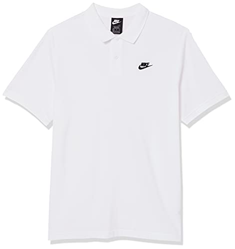 NIKE M NSW CE Polo Matchup Pq Polo Shirt, Hombre, White/Black, L