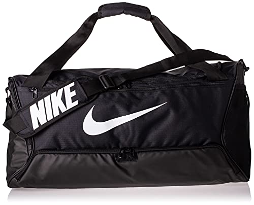 NIKE NK Brsla M Duff, 9.0 (60L) Gym Bag, Unisex Adulto, Black/ Black/ White, MISC