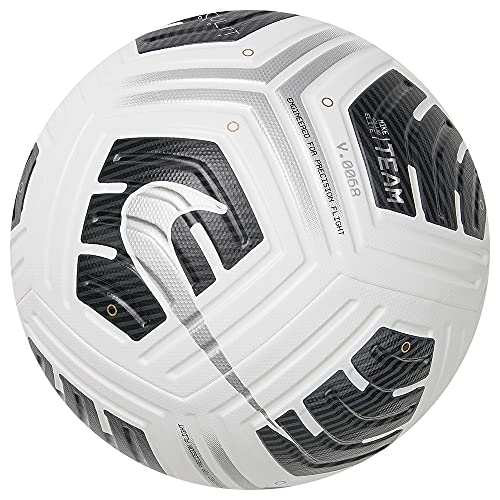NIKE NK Club Elite Team Recreational Soccer Ball, Unisex-Adult, White/Black/(Metallic Silver), 5