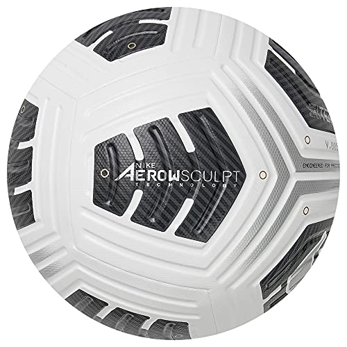 NIKE NK Club Elite Team Recreational Soccer Ball, Unisex-Adult, White/Black/(Metallic Silver), 5