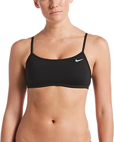 NIKE Racerback Top Parte Superior Bikini, Mujer, Black, M