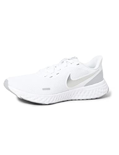 NIKE Revolution 5, Zapatillas Mujer, White/Wolf Grey-Pure Platinum, 40 EU