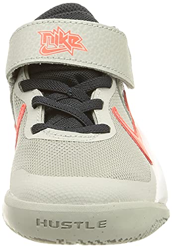 Nike Team Hustle D 10, Zapatos de Tenis Unisex niños, Lt Smoke Grey Bright Crimson, 28 EU