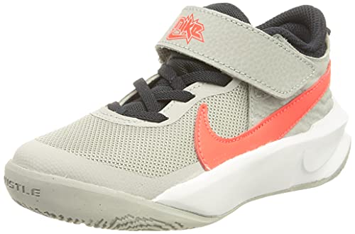 Nike Team Hustle D 10, Zapatos de Tenis Unisex niños, Lt Smoke Grey Bright Crimson, 28 EU