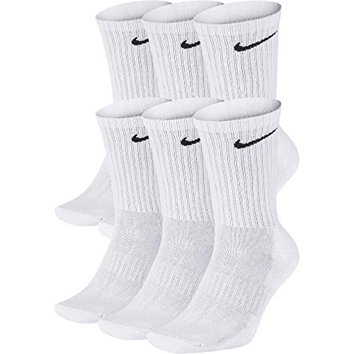 NIKE U NK Everyday Cush Crew 6Pr Calcetines, Hombre, Blanco (White/Black), L