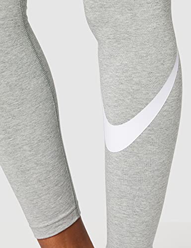 NIKE W NSW ESSNTL LGGNG Swoosh MR Leggings, dk Grey Heather/(White), L Womens