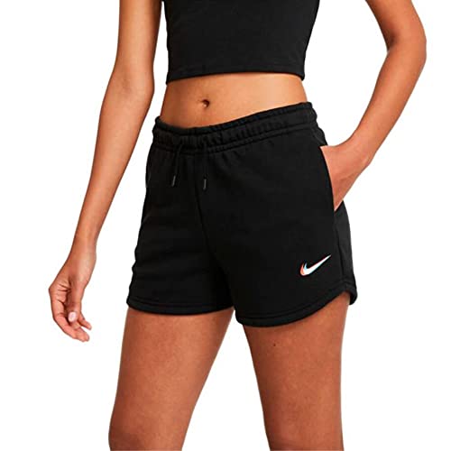 NIKE W NSW ESSNTL Short PRNT Shorts, Women's, Black, S