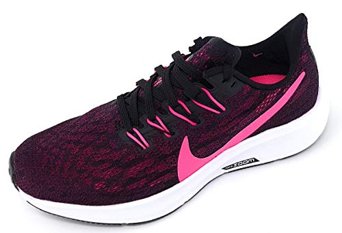 Nike Wmns Air Zoom Pegasus 36, Zapatillas de Running para Asfalto Mujer, Black Pink Blast True Berry WH, 39 EU