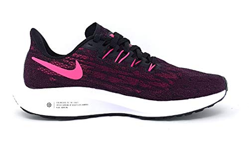 Nike Wmns Air Zoom Pegasus 36, Zapatillas de Running para Asfalto Mujer, Black Pink Blast True Berry WH, 39 EU