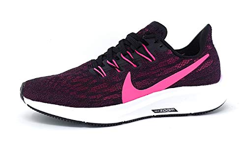 Nike Wmns Air Zoom Pegasus 36, Zapatillas de Running para Asfalto Mujer, Black Pink Blast True Berry WH, 39 EU