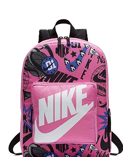 NIKE Y Nk Classic Bkpk-AOP Backpack, Unisex niños, China Rose/Black/White, Talla Única