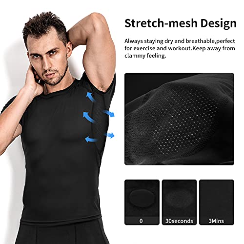 Niksa 3 Piezas Camiseta Compresión Hombre,Deportiva para Hombre Amiseta de Manga Corta Camiseta Entrenamiento Hombre Diseño de Malla Transpirable Secado rápido para Running Gym Ciclismo