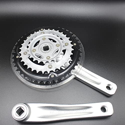 NIMUDU Brazo De Manivela,Bielas Bicicleta 7/8/9 Velocidad 22-32-42T 170 mm Bicicleta de montaña Bicicleta de Bicicleta Conjunto de manivela de Bicicleta Aluminio Manivelas MTB Spring Sprocket Cadena