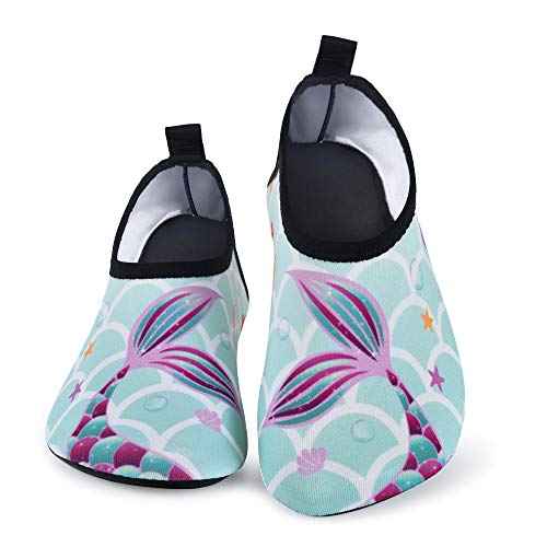 Niña Zapatos de Agua, Sirena Zapatillas Acuáticas Secado Rápido Tipo Calcetines Descalzado, Escarpines Deportivos para Paseo Playa Buceo Snorkel Kayak Surf