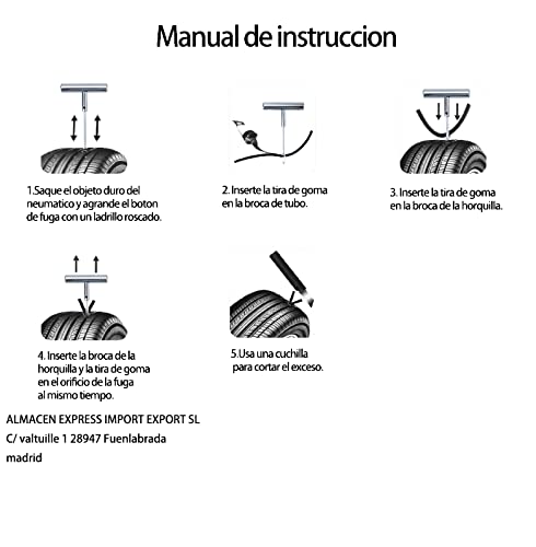 ninabei Kit de Reparación de Neumáticos，Kit antipinchazos Coche Herramienta de reparacion de pinchazos,20 tilas de repalacion (repala neumatico)