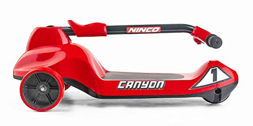 Ninco-NH33017 Ninco Wheel Canyon Red. Patinete eléctrico plegable con control de velocidad. A partir de 3 años. (NH33017), Color rojo, 66,5 x 32 x 69,5 cm (Fábrica de Juguetes