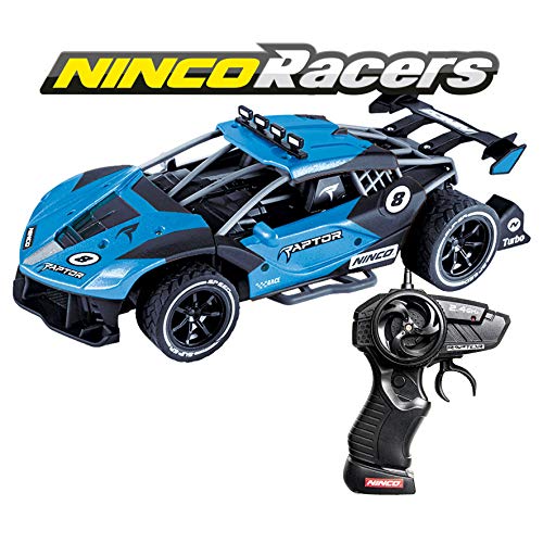 Ninco NincoRacers Raptor. Coche Radio Control Escala 1/16. Bateria y Cargador incluidos. 2.4GHz. +6 años. (NH93166), Color Azul, Fábrica de Juguetes