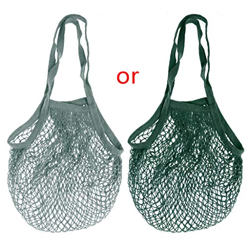 niumanery Mesh Net Turtle Bag String Shopping Bag Reusable Fruit Storage Handbag Totes Black