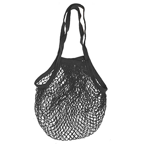 niumanery Mesh Net Turtle Bag String Shopping Bag Reusable Fruit Storage Handbag Totes Black