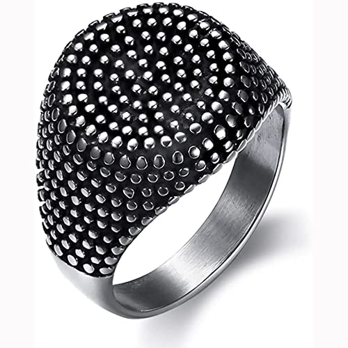 NJKM Anillos, Vintage Ronda Gótica Anillo De Acero Inoxidable Hombres Gothic Biker Anillo Indio Estilo Moda Regalos (Size : 9)