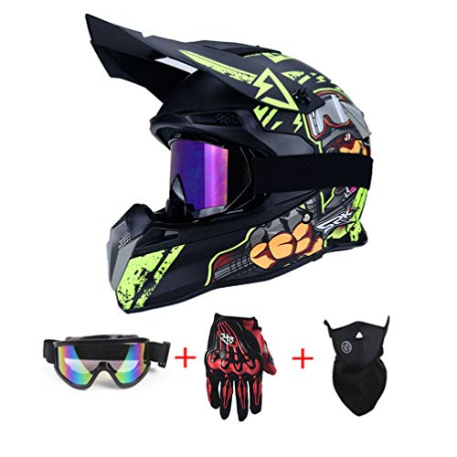 NJYBF – Casco de motocross, clásico, para BTT, casco integral, para descenso, cross, casco de ciudad, regalo para adultos, jóvenes, niños