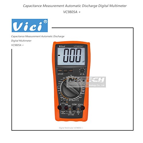 NKTECH VICI VC9805A+ Multímetro digital DMM LCR Medidor Temperatura Inductancia Capacitancia Resistencia Frecuencia 2000uF AC DC Voltaje Corriente HFE Prueba con destornillador TL-1