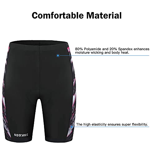 NOOYME Pantalon Corto Ciclismo Mujer Acolchado 4D Pantalones Corto Bicicleta Mujer con Gel Acolchado Pantalones Cortos De Ciclism para Mujer Pantalon Ciclismo Mujer ​Culotte Ciclismo Mujer