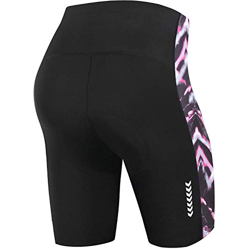 NOOYME Pantalon Corto Ciclismo Mujer Acolchado 4D Pantalones Corto Bicicleta Mujer con Gel Acolchado Pantalones Cortos De Ciclism para Mujer Pantalon Ciclismo Mujer ​Culotte Ciclismo Mujer