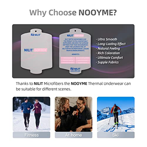 NOOYME Ropa Interior Térmica Mujer Ropa Interior esquí Mujer Funcional Ropa Interior Mujer Mujer Termoactivas Transpirable Ski Elástico Suave Cálido Funcional Ropa Interior Mujeres Conjuntos