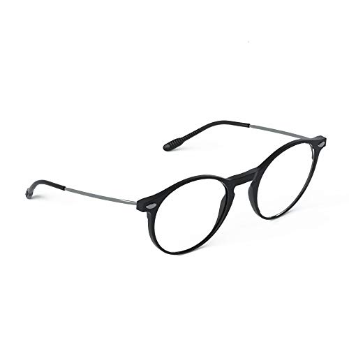 Nooz Gafas de lectura - Color Negro Corrección +1.00 - Forma Redonda - Gafas Lupas para Hombres y Mujeres - Modelo Cruz Colección Essential