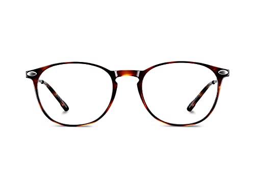 NOOZ Optics Gafas de Lectura - Color Tortuga Aumento +1.00 - Forma ovalada - Lectores de aumento para hombres y mujeres - Colección Esencial Alba